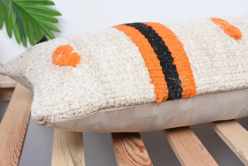 Vintage Cushion, Vintage Pillow, Bench Pillow Sham, Pillow for Sofa, Cushion, 12x36 Beige Cushion Cover, Armchair Pillow Cover, Boho Pillow - 6
