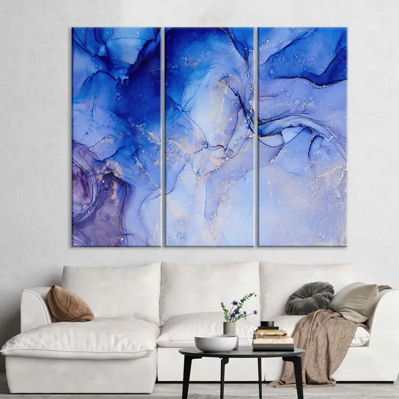 Blue Abstract Marble, Marble Canvas Wall Print, Blue Marble Art, Abstract Canvas Art, Canvas Painting, Marble Canvas Print, Marble Poster, - 6