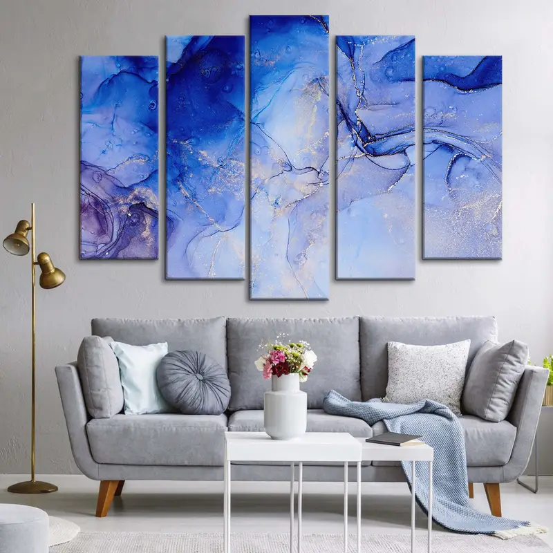 Blue Abstract Marble, Marble Canvas Wall Print, Blue Marble Art, Abstract Canvas Art, Canvas Painting, Marble Canvas Print, Marble Poster, - 2