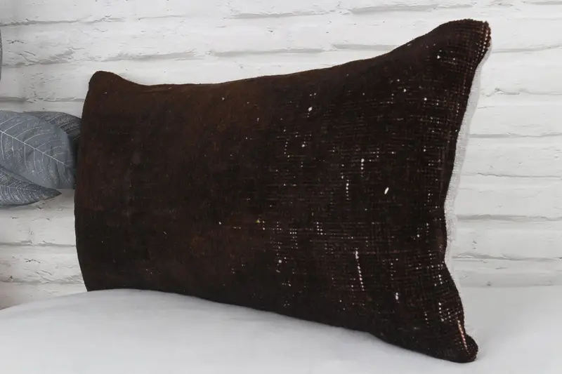Boho Pillow, Retro Throw Pillow Case, Vintage Kilim Throw Pillow, Kilim Cushion Sham, Pillow Sham, 12x24 Brown Pillow Case, Tribal Pillow - 4