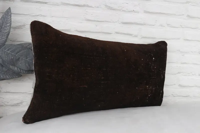 Boho Pillow, Retro Throw Pillow Case, Vintage Kilim Throw Pillow, Kilim Cushion Sham, Pillow Sham, 12x24 Brown Pillow Case, Tribal Pillow - 3
