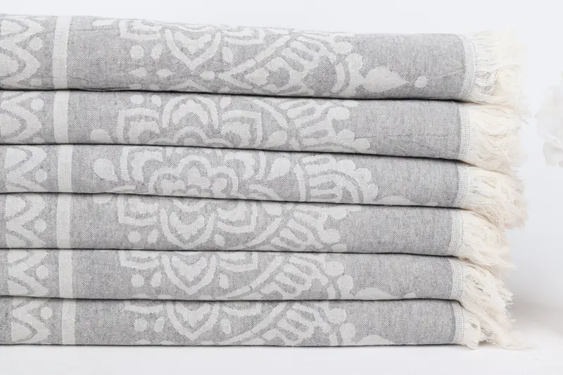 Personalize Gift, Fouta towel, Personalized Bridesmaid Beach Towel, Sand-free towel, Turkish beach towel, 74x36 Cotton Floral Patterned Towel - 4