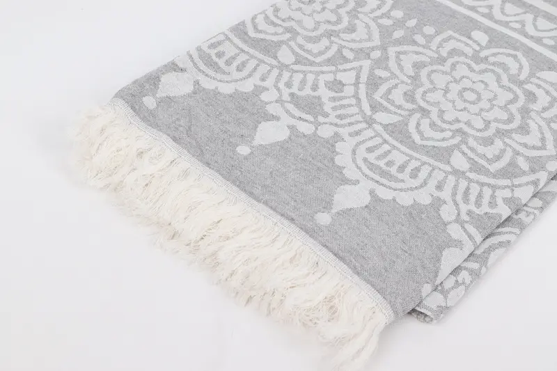Personalize Gift, Fouta towel, Personalized Bridesmaid Beach Towel, Sand-free towel, Turkish beach towel, 74x36 Cotton Floral Patterned Towel - 8