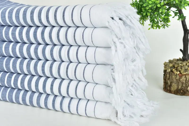 Holiday Towel, Beach Theme Bachelorette Party Gifts, Fouta towel, 68x36 Cotton Striped Towel, Gifts For Him, Custom Gifts, Large Turkish Towel - 3