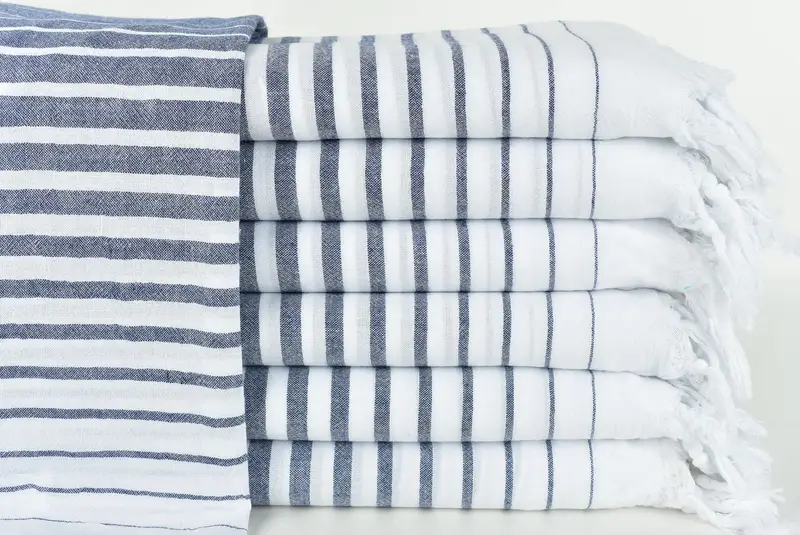 Holiday Towel, Beach Theme Bachelorette Party Gifts, Fouta towel, 68x36 Cotton Striped Towel, Gifts For Him, Custom Gifts, Large Turkish Towel - 1