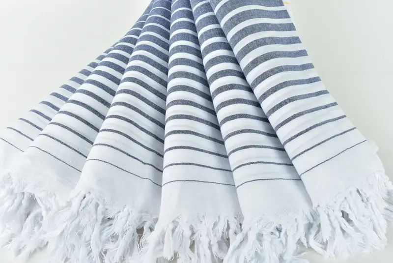 Holiday Towel, Beach Theme Bachelorette Party Gifts, Fouta towel, 68x36 Cotton Striped Towel, Gifts For Him, Custom Gifts, Large Turkish Towel - 4