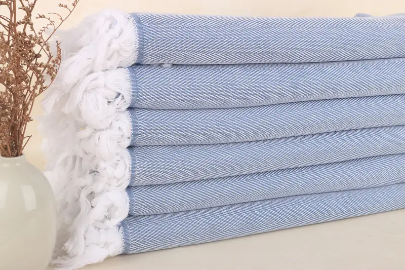 Nedime Hediyesi Türk Pamuğu Mavi Havlu, 40x71 İnç