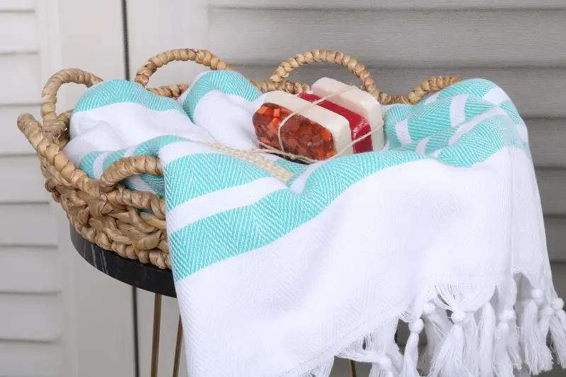 Lightweight towel, 70x40 Cotton Herringbone Towel, Home Decor Gifts, Large Turkish Towel, Bachelor Party Favors, Custom Wedding Gift From Bridesmaid - 2