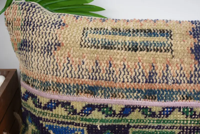Kilim Pillow Cover, Handmade Kilim Cushion, Turkish Pillow, Luxury Pillow Sham, Christmas Pillow Sham, Cushion Cover, 12x48 Green Pillow Cover - 2
