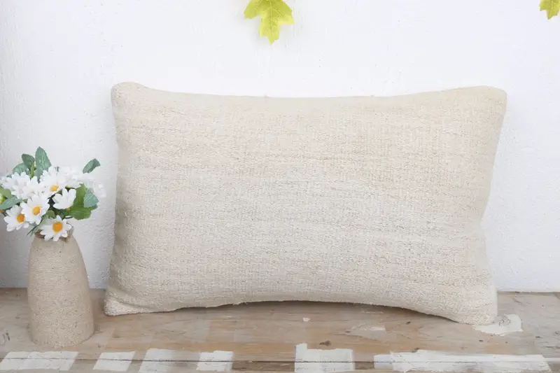 12x20 White Cushion Case, Pillow Case, Vintage Pillow, Oriental Cushion Cover, Pillow for Sofa, Antique Pillows, Ethnic Throw Pillow Case - 2
