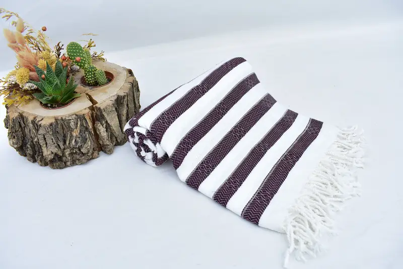 Bridesmaid Gift Towel, Wedding Gift, Custom Bath Towel, Bride Gift, 70x36 Cotton Striped Towel, Fouta towel, Beach Theme Bachelorette Party Gifts - 8