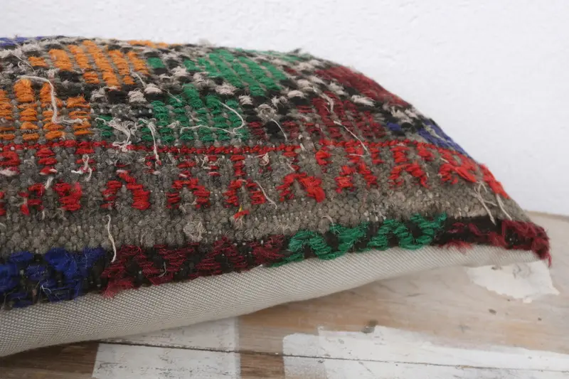Interior Designer Pillow, Cushion, Vintage Kilim Throw Pillow, Handmade Rug Seat Cushion Case, 8x16 Blue Cushion Cover, Home Decor Pillow - 6
