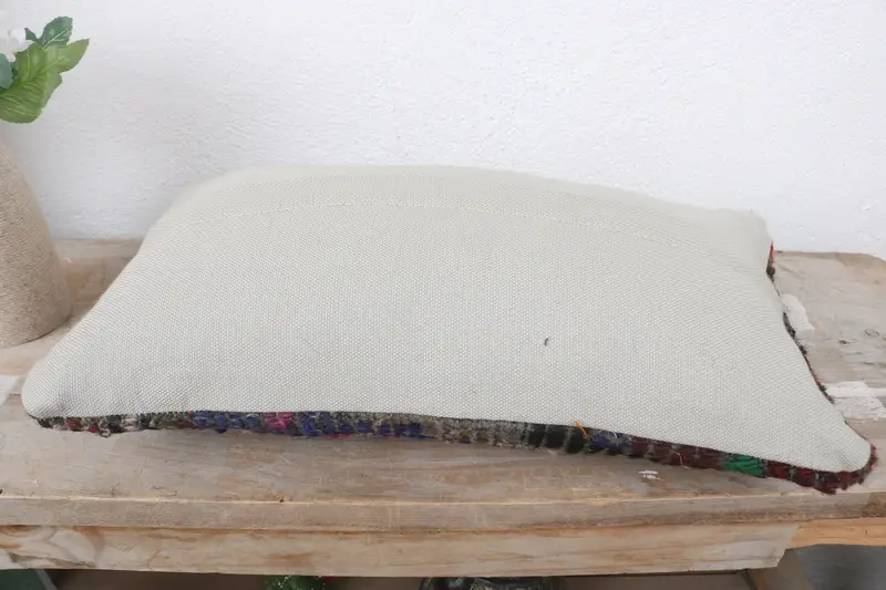 Interior Designer Pillow, Cushion, Vintage Kilim Throw Pillow, Handmade Rug Seat Cushion Case, 8x16 Blue Cushion Cover, Home Decor Pillow - 7