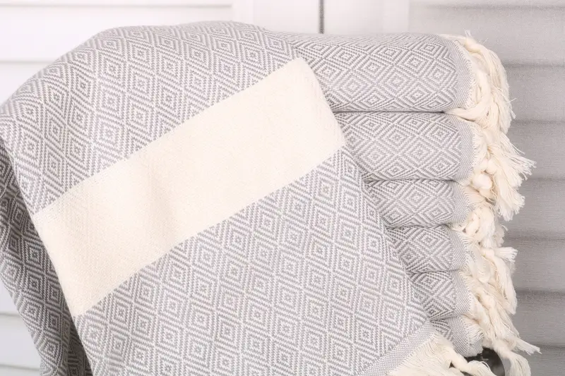 Personalized Wedding Gift Gray Cotton Towel, 40x71 Inches