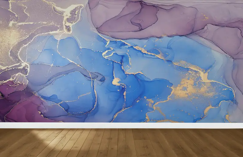 Sofistike Dekor için Zarif Baskılı Lüks Mermer Duvar Kağıdı