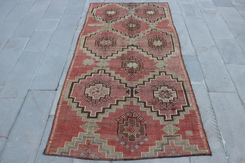 Pembe Güneybatı Halısı, 4,3x8,1 ft Şık Ev Dekoru