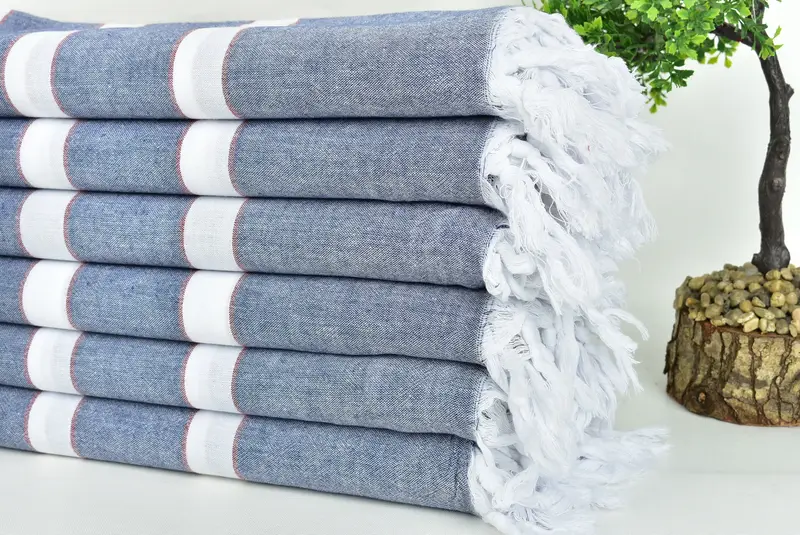 Holiday Towel, Quick-dry towel, 70x40 Cotton Striped Towel, Bridal Shower Gifts, Turkish beach towel, Sand-resistant towel, Family Gift Basket - 3