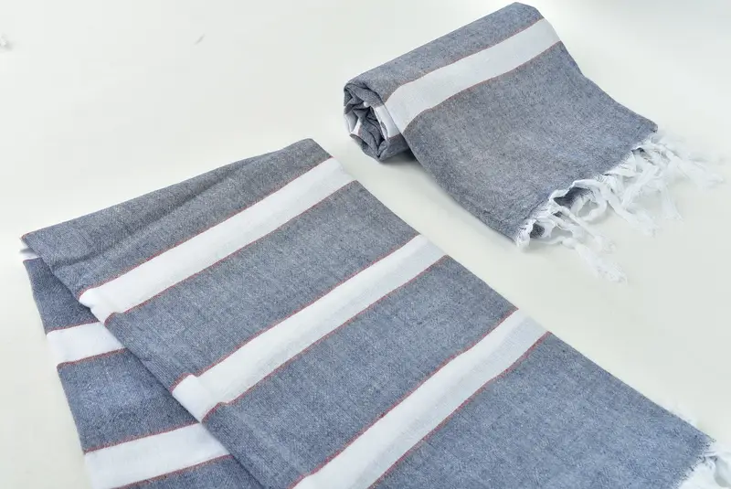 Holiday Towel, Quick-dry towel, 70x40 Cotton Striped Towel, Bridal Shower Gifts, Turkish beach towel, Sand-resistant towel, Family Gift Basket - 7