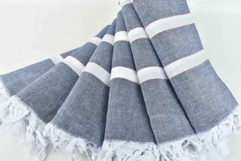 Holiday Towel, Quick-dry towel, 70x40 Cotton Striped Towel, Bridal Shower Gifts, Turkish beach towel, Sand-resistant towel, Family Gift Basket - 4