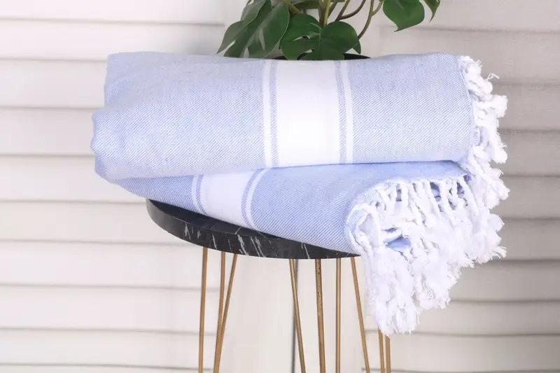 Soft and absorbent Turkish towel, Bachelor Gift, Travel towel, Quick-Dry Beach Towel, Summer Towel, 70x40 Cotton Striped Towel, Embroidered Towel - 3