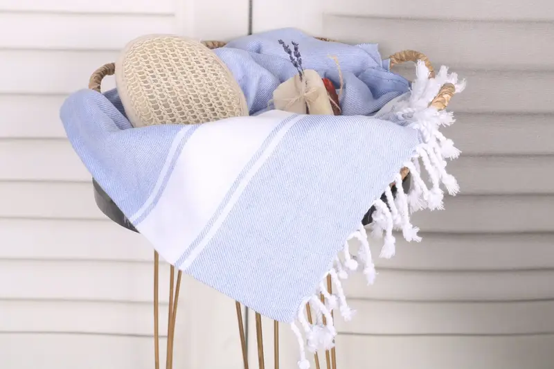 Soft and absorbent Turkish towel, Bachelor Gift, Travel towel, Quick-Dry Beach Towel, Summer Towel, 70x40 Cotton Striped Towel, Embroidered Towel - 2