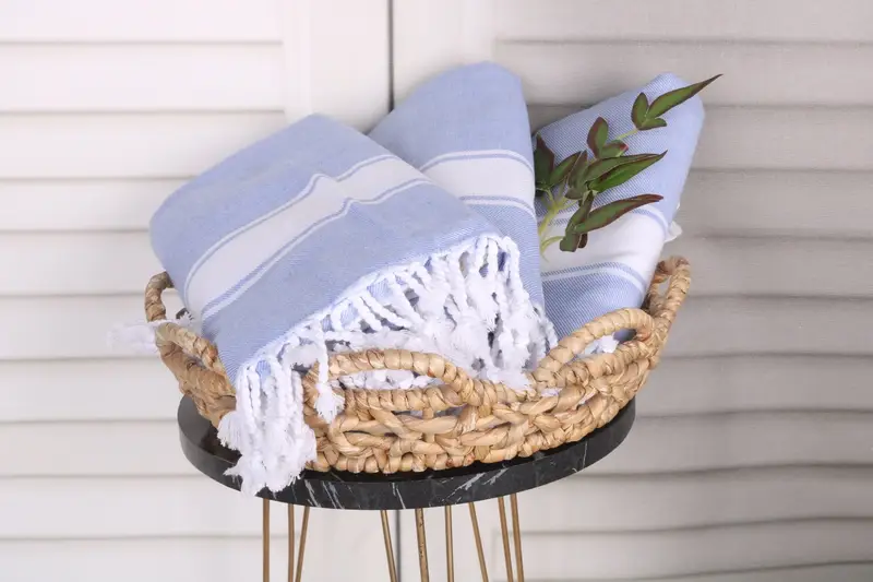 Soft and absorbent Turkish towel, Bachelor Gift, Travel towel, Quick-Dry Beach Towel, Summer Towel, 70x40 Cotton Striped Towel, Embroidered Towel - 5
