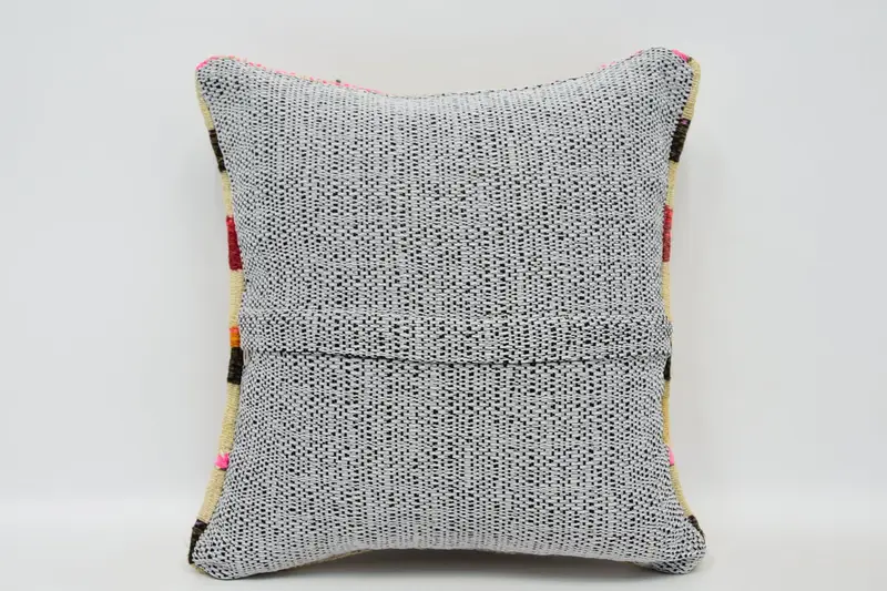 Pillow, 12x12 Beige Pillow Sham, Armchair Pillow Cover, Interior Designer Pillow, Bed Cushion, Boho Pillow, Ethnical Kilim Rug Pillow - 6