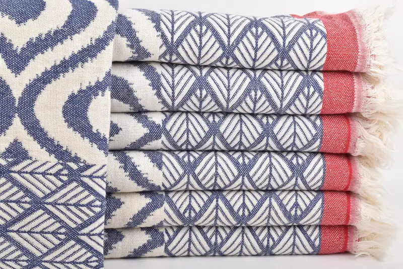Boho Throw Blankets, Family Gift Basket, Throw Blanket, Wedding Hand Made Gift, Bridal Party Gifts, Bridal Shower Gift, 68x50 Cotton Diamond Towel - 1