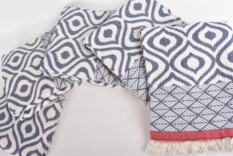 Boho Throw Blankets, Family Gift Basket, Throw Blanket, Wedding Hand Made Gift, Bridal Party Gifts, Bridal Shower Gift, 68x50 Cotton Diamond Towel - 3