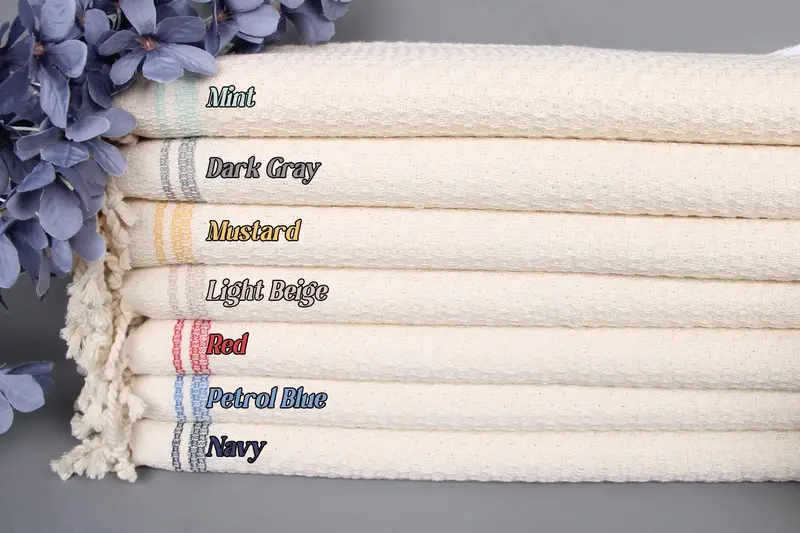 Personalized Dish Towel, Turkish Tea Towel, 18x38 Cotton Hand Towel, Striped