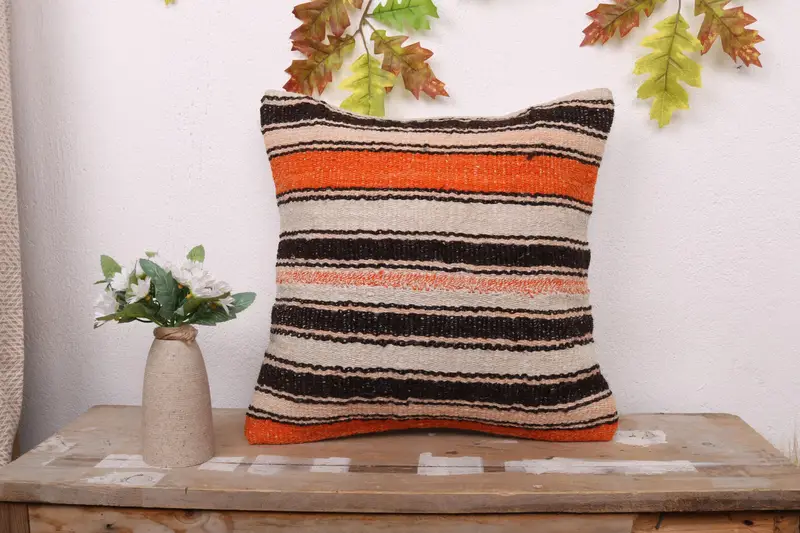 16x16 White Pillow Cover, Boho Pillow, Living Room Throw Pillow Case, Bohemian Cushion Pillow Case, Pillow for Sofa, Home Decor Pillow, Cushion - 1