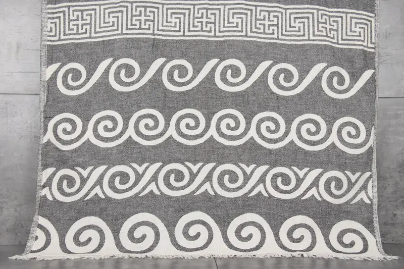 Turkish Towels Beach Personalized Black Patterned 36x71 Inches