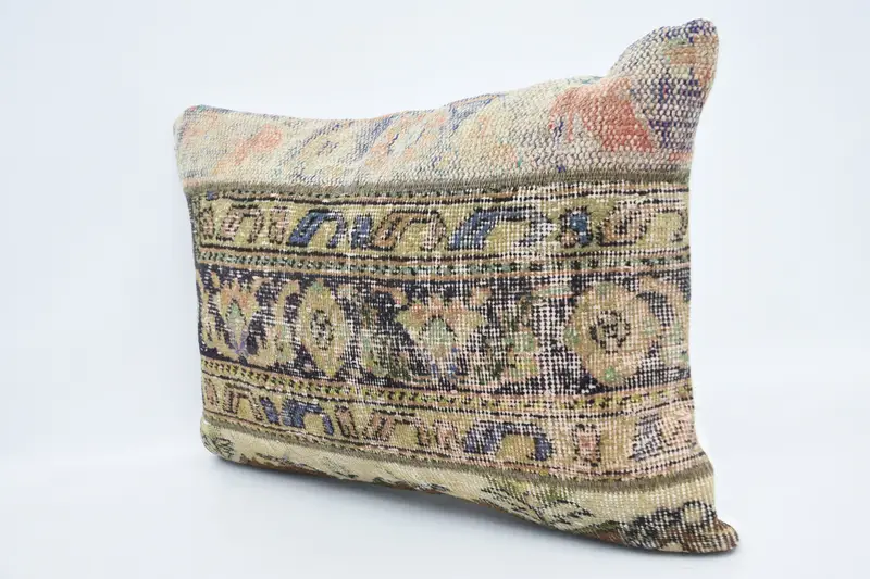 Kilim Cushion Sham, Vintage Pillow, Pillow for Couch, Pillow Case, Knitted Pillow, 20x28 Beige Cushion, Boho Chic Pillow Case - 4