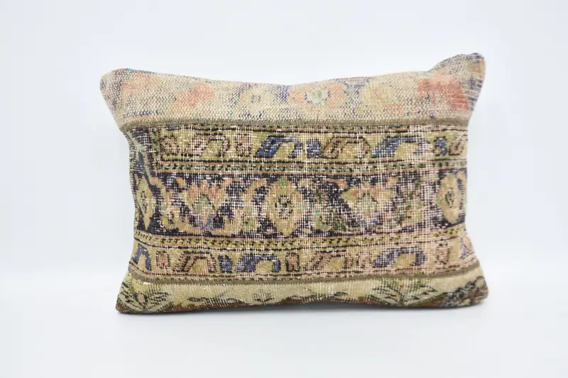 Kilim Cushion Sham, Vintage Pillow, Pillow for Couch, Pillow Case, Knitted Pillow, 20x28 Beige Cushion, Boho Chic Pillow Case - 1