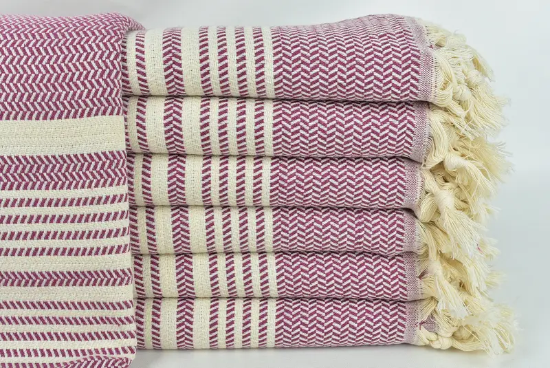 Bridal Shower Favors, Bachelorette Gifts, Guest Towel, Housewarming Gift, Best Beach Towel, Personalized Gift For Him, 70x40 Cotton Striped Towel - 1