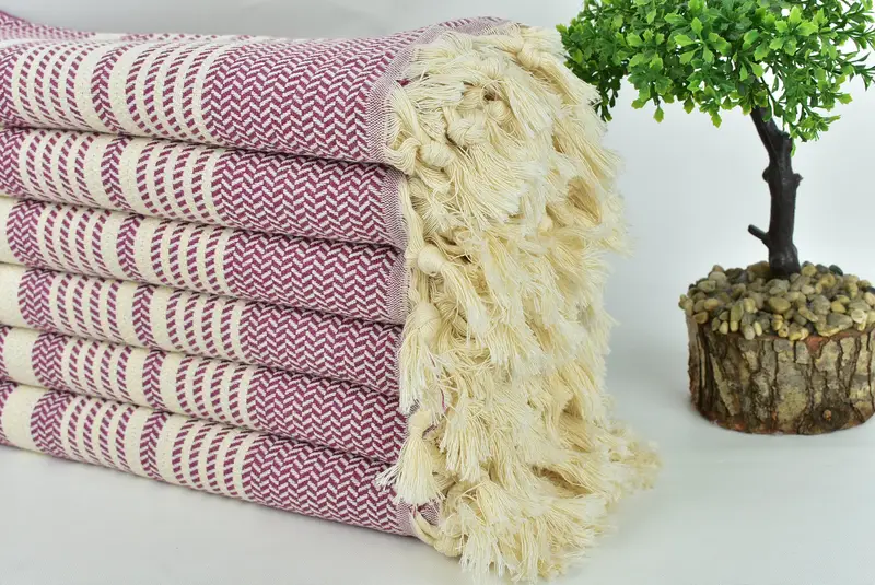Bridal Shower Favors, Bachelorette Gifts, Guest Towel, Housewarming Gift, Best Beach Towel, Personalized Gift For Him, 70x40 Cotton Striped Towel - 3