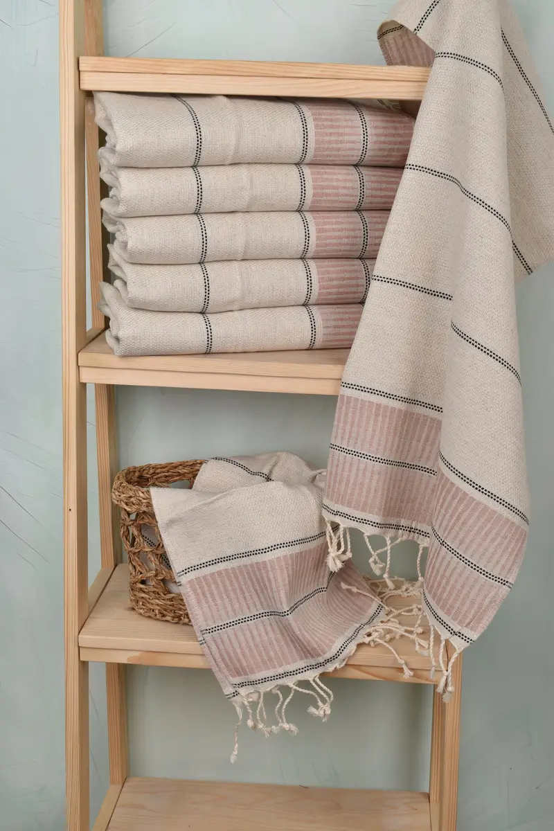 Customized Towels, Turkish Tea Towel, Personalized Gifts, 40x20 Linen Striped Towel, Gift For Him, Monogram Towels, Monogram Kitchen Towel - 3