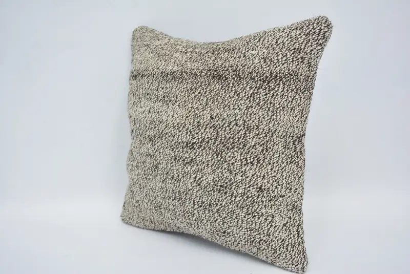 Kilim Cushion Sham, 12x12 Brown Pillow, Knitted Cushion, Square Throw Pillow Sham, Turkish Pillow, Vintage Kilim Throw Pillow, Pillow Cover - 4