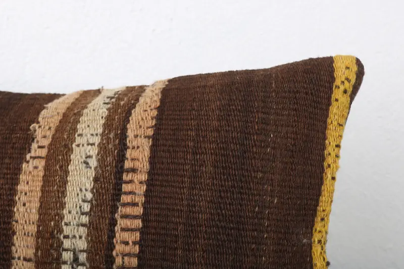 Vintage Kilim Throw Pillow, 12x24 Brown Cushion Case, Kilim Pillow Cover, Pillow, Pillow for Couch, Pet Pillow Case, Authentic Pillow Case - 5