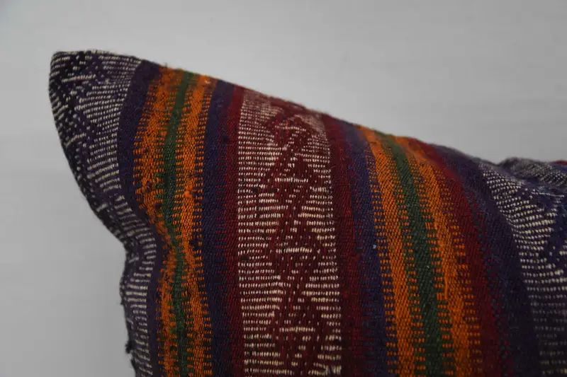 Turkish Kilim Pillow, Handmade Kilim Cushion, Cozy Throw Cushion Case, Vintage Pillow Sham, 32x32 Orange Pillow, Cushion Case, Kilim Pillow Cover - 2