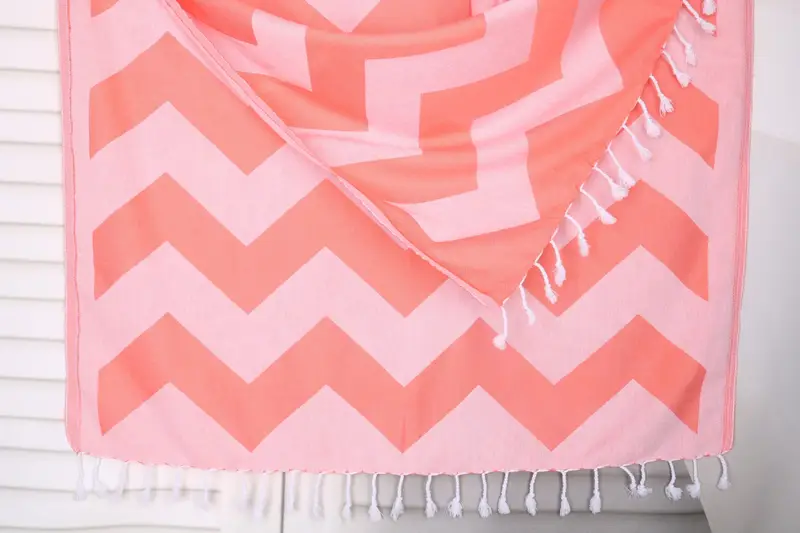 70x40 Cotton Zigzag Design Towel, Lightweight towel, Bath towel, Wedding Gifts Towel, Wedding Day Gift For Bride, Holiday Towel, Monogram Towels - 1