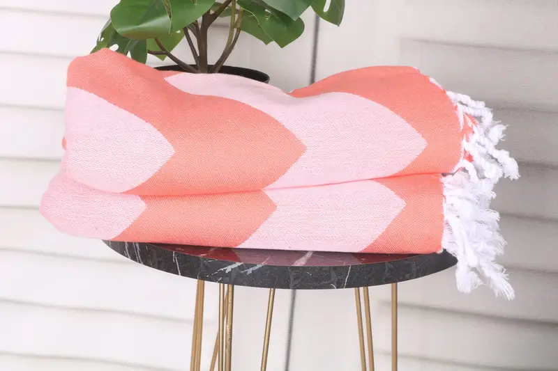 70x40 Cotton Zigzag Design Towel, Lightweight towel, Bath towel, Wedding Gifts Towel, Wedding Day Gift For Bride, Holiday Towel, Monogram Towels - 4