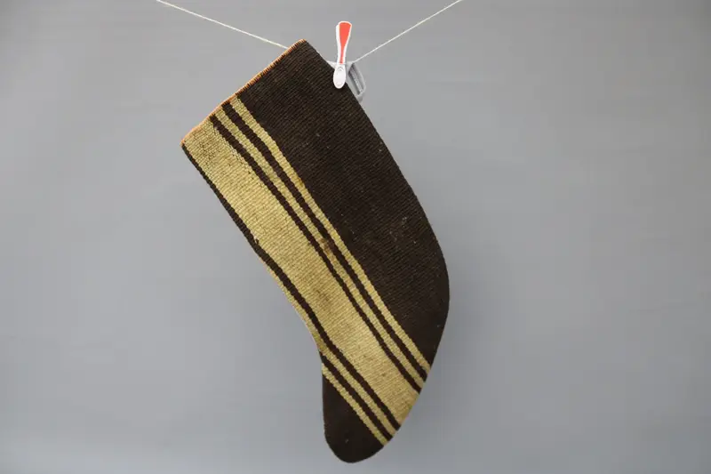 Medias con adornos navideños en color marrón y beige, medias navideñas de 9 pulgadas de ancho