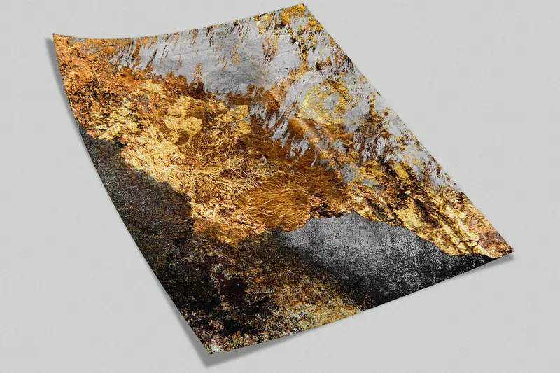 Gray Wall Art, Contemporary Mural, Black And Gold Wall Art, Modern Wall Mural, Abstract Wall Mural, Gold Wall Painting, Black Wallpaper, - 4