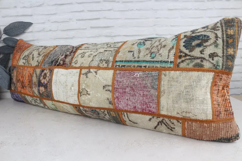 Aztec Cushion Case, Cushion Cover, Kilim Pillow, Gift Pillow, Aesthetic Pillow Case, 16x48 Orange Pillow Cover, Boho Throw Pillow, Boho Pillow - 4