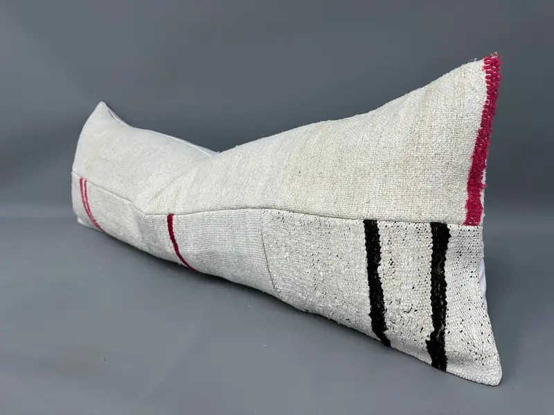 Pillow Sham, Vintage Pillow, Cozy Throw Cushion Case, Kilim Pillow Cover, Nautical Throw Pillow, 16x48 Beige Pillow Sham, Vintage Kilim Throw Pillow - 3