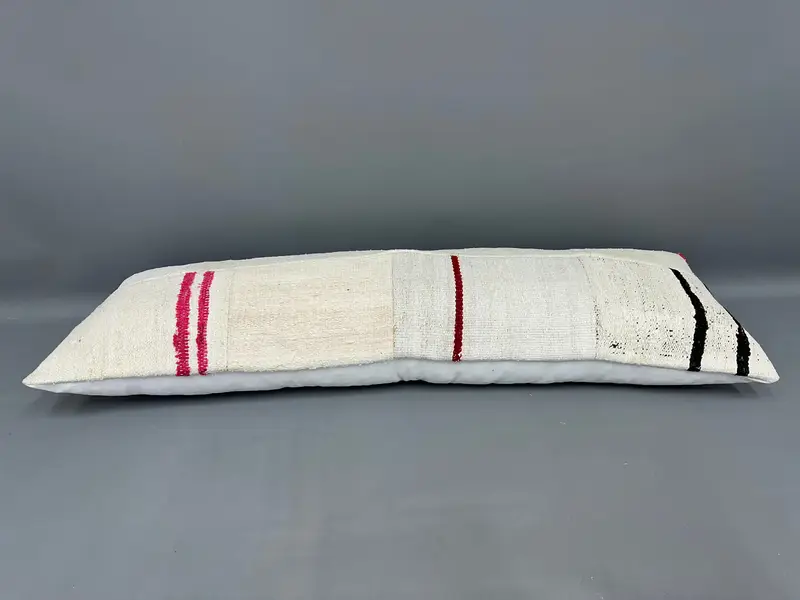 Pillow Sham, Vintage Pillow, Cozy Throw Cushion Case, Kilim Pillow Cover, Nautical Throw Pillow, 16x48 Beige Pillow Sham, Vintage Kilim Throw Pillow - 7