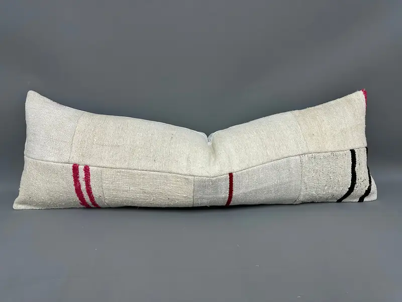 Pillow Sham, Vintage Pillow, Cozy Throw Cushion Case, Kilim Pillow Cover, Nautical Throw Pillow, 16x48 Beige Pillow Sham, Vintage Kilim Throw Pillow - 1