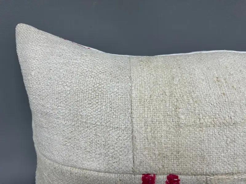 Pillow Sham, Vintage Pillow, Cozy Throw Cushion Case, Kilim Pillow Cover, Nautical Throw Pillow, 16x48 Beige Pillow Sham, Vintage Kilim Throw Pillow - 5