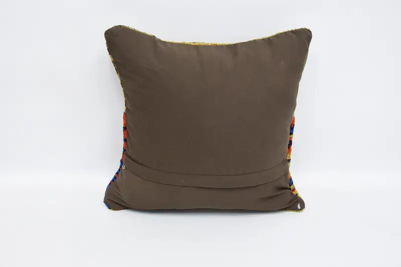 Turkish Pillow, Ethnical Kilim Rug Pillow, Vintage Pillow, Pillow Sham, 16x16 Blue Pillow Case, Personalized Gift Pillow Pillow Case - 6